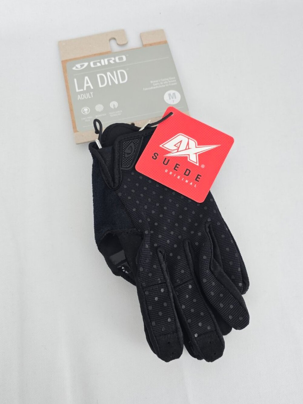 Giro LA DND Bike Gloves Black Size M Cycling MTB Gloves Suede Palm